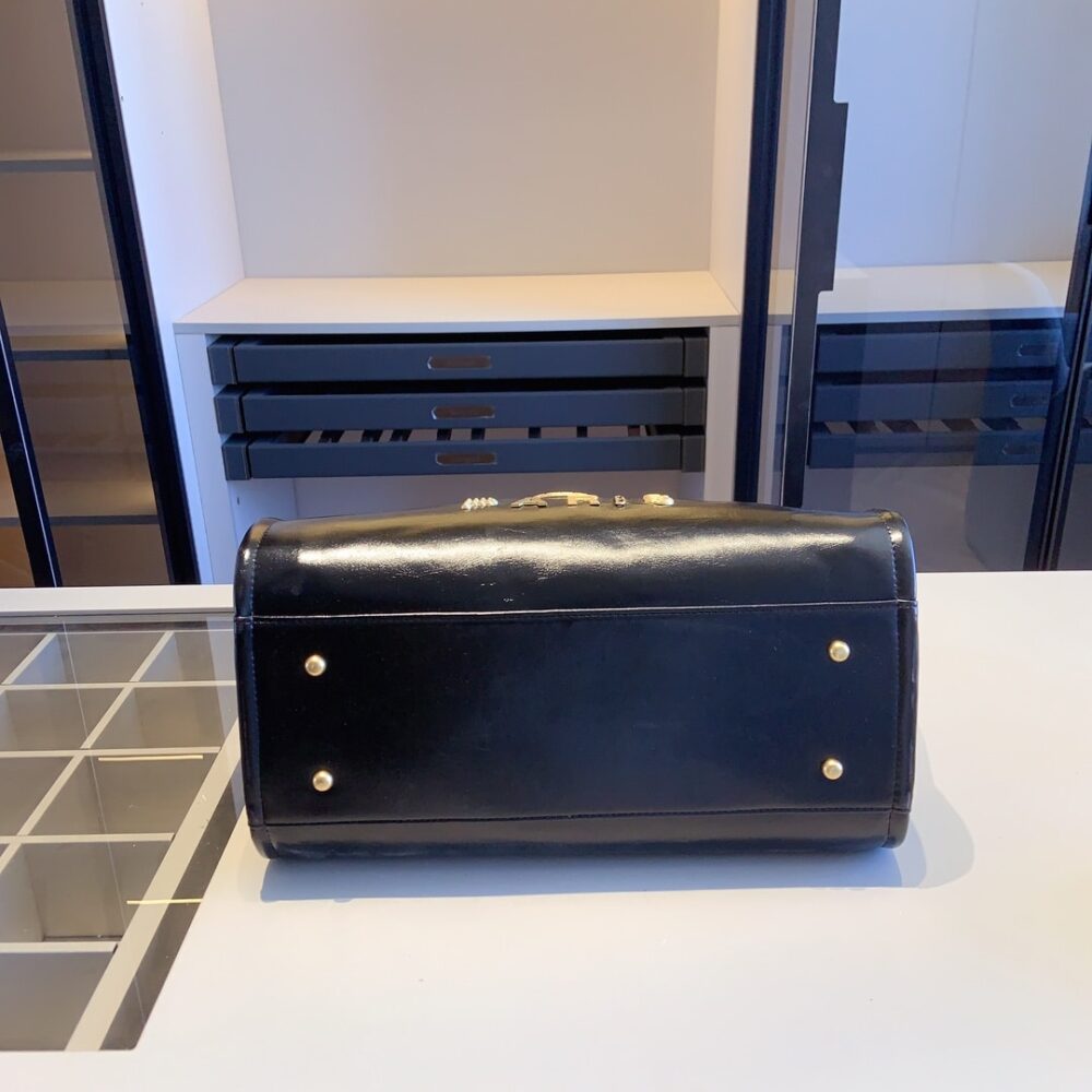 CHANEL DEAUVILLE LARGE SHOPPING BAG LEATHER BLACK 38CM - Image 5