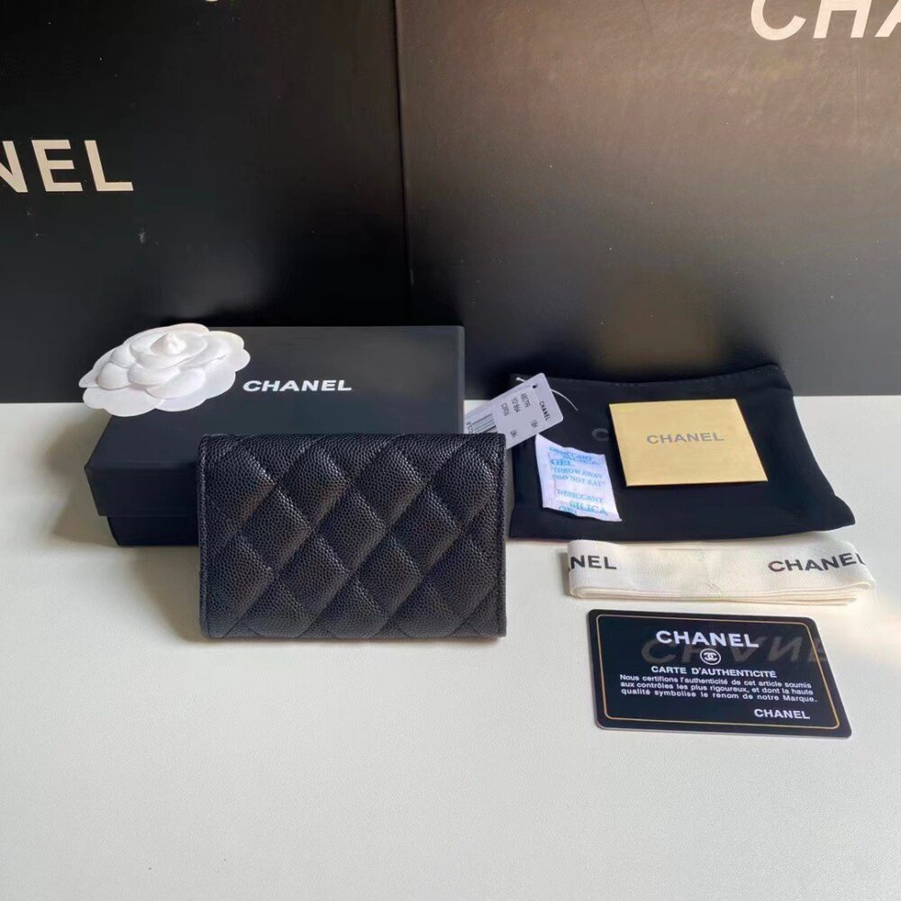CHANEL CLASSIC CARD HOLDER GRAIN LEATHER BLACK WITH GOLD HARDWARE 11CM AP0214 Y01864 C3906 - Image 3