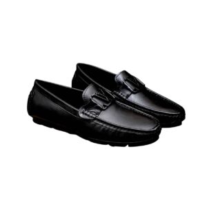 LOUIS VUITTON LOAFER MATTE LEATHER WITH LV LOGO IN BLACK