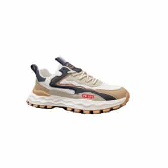 PRADA COLORBLOCK SNEAKERS WITH LOGO BEIGE