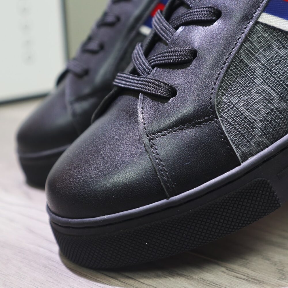 GUCCI GG SUPREME SNEAKER BLACK GG BLUE AND ORANGE WEB - Image 4