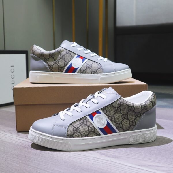 GUCCI GG SUPREME SNEAKER BEIGE GG BLUE AND ORANGE WEB - Image 6