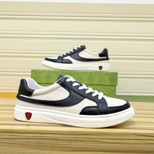 GUCCI GG MEN'S SNEAKERS LEATHER BLACK AND WHITE - Image 2