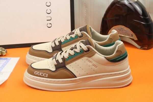 GUCCI GG SNEAKER LEATHER IN BEIGE AND GREEN - Image 8