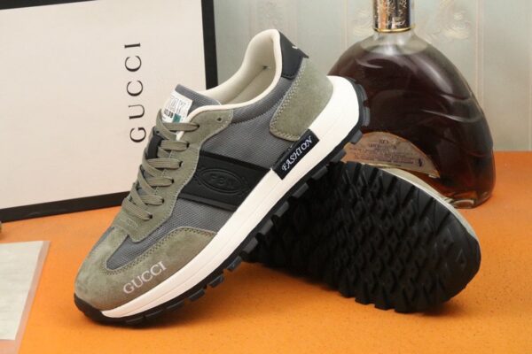 GUCCI MEN'S SNEAKER LOW TOP GREY AND GREEN - Image 5