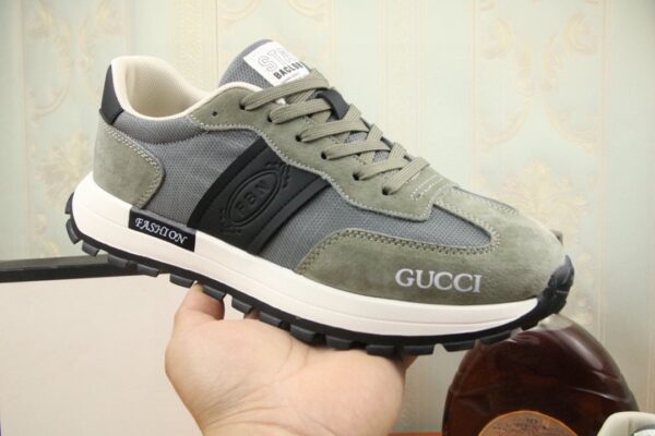 GUCCI MEN'S SNEAKER LOW TOP GREY AND GREEN - Image 3