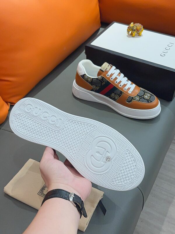 GUCCI SCREENER GG HIGH TOP SNEAKER LEATHER WITH ORANGE - Image 8