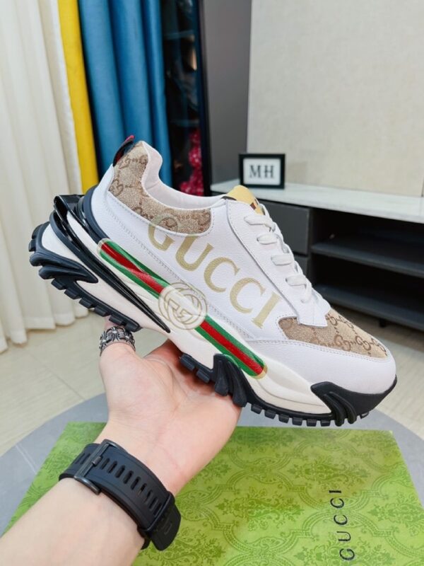 GUCCI GC RHYTHON LEATHER SNEAKER WHITE - Image 3