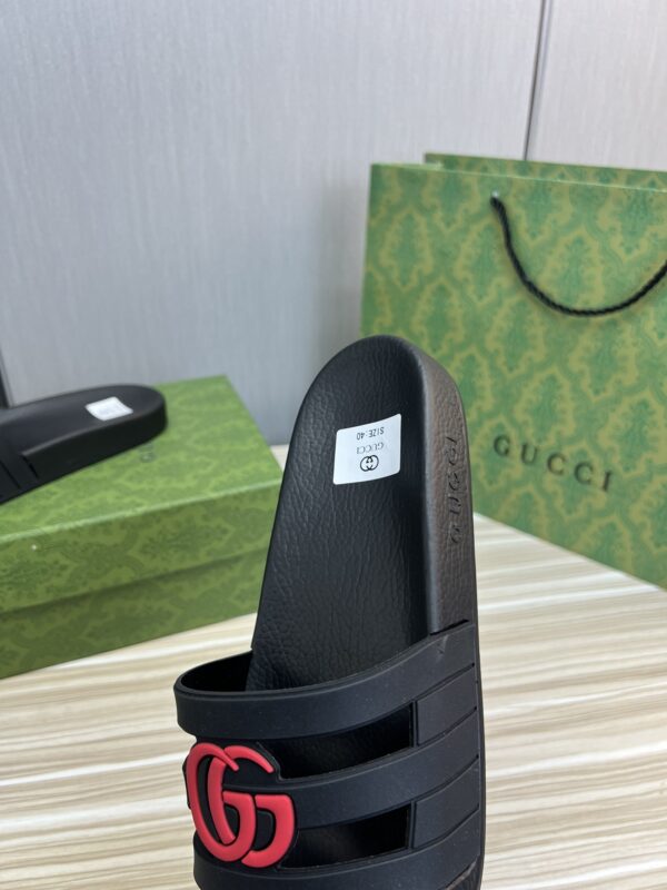 GUCCI SLIPPERS SANDALS MULES SUMMER WITH GG LOGO RED - Image 3