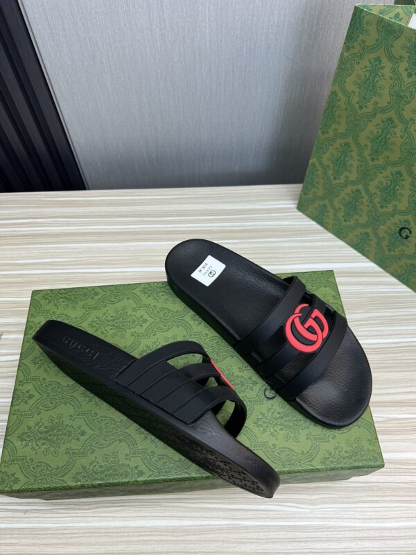 GUCCI SLIPPERS SANDALS MULES SUMMER WITH GG LOGO RED - Image 6
