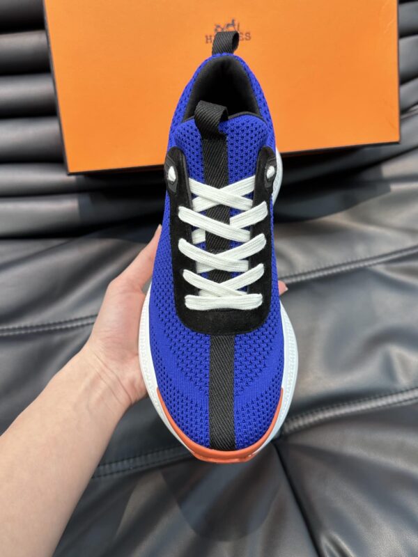 HERMES HEROS SNEAKER BLUE ORANGE H232985ZH7T400 - Image 4