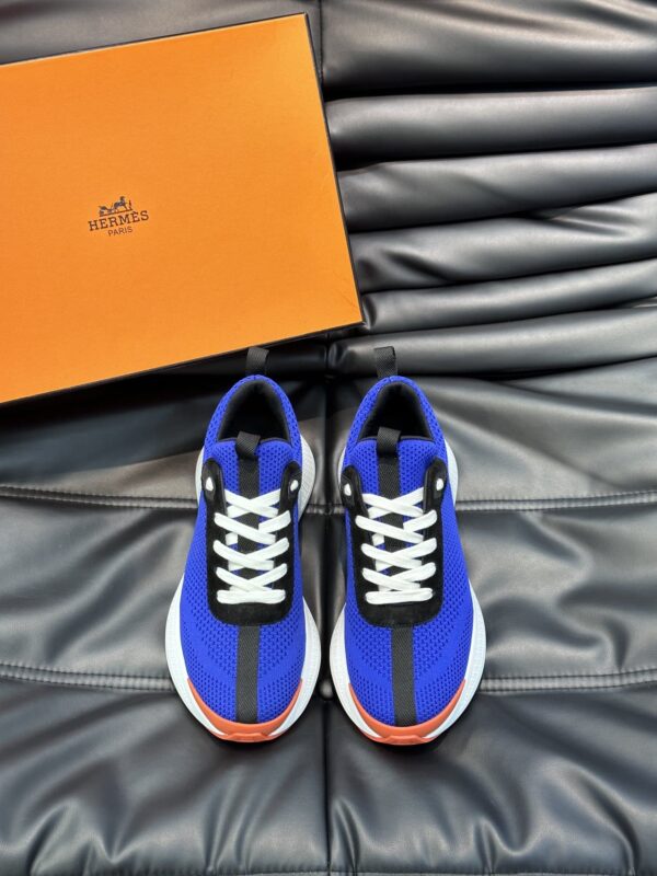 HERMES HEROS SNEAKER BLUE ORANGE H232985ZH7T400 - Image 8