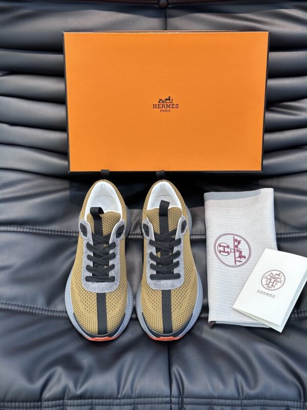 HERMES HEROS SNEAKER KHAKI GRAY H232985ZH1R400 - Image 8