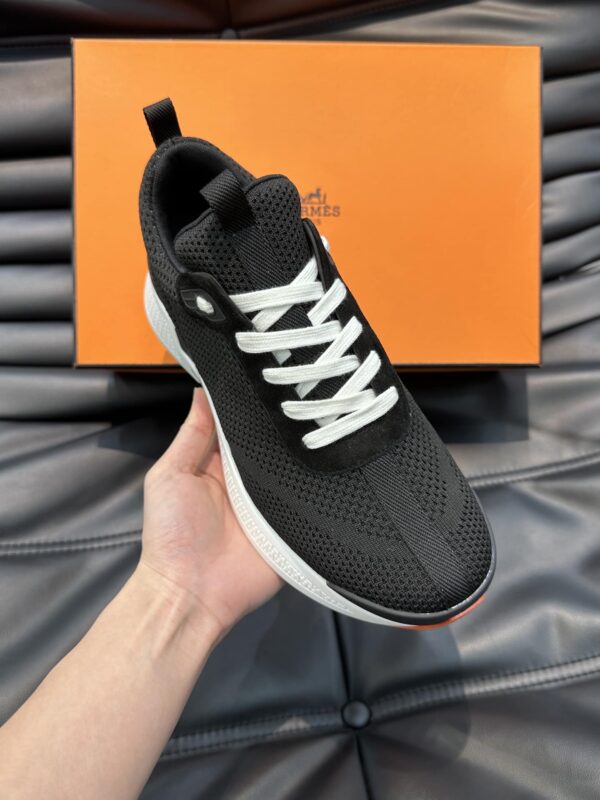 HERMES HEROS SNEAKER BLACK ORANGE H232985ZH05400 - Image 2