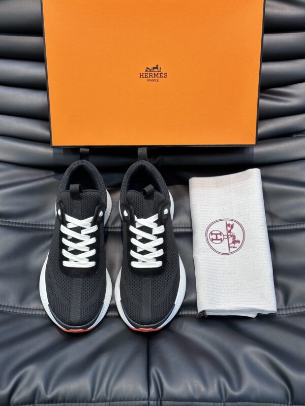 HERMES HEROS SNEAKER BLACK ORANGE H232985ZH05400 - Image 5