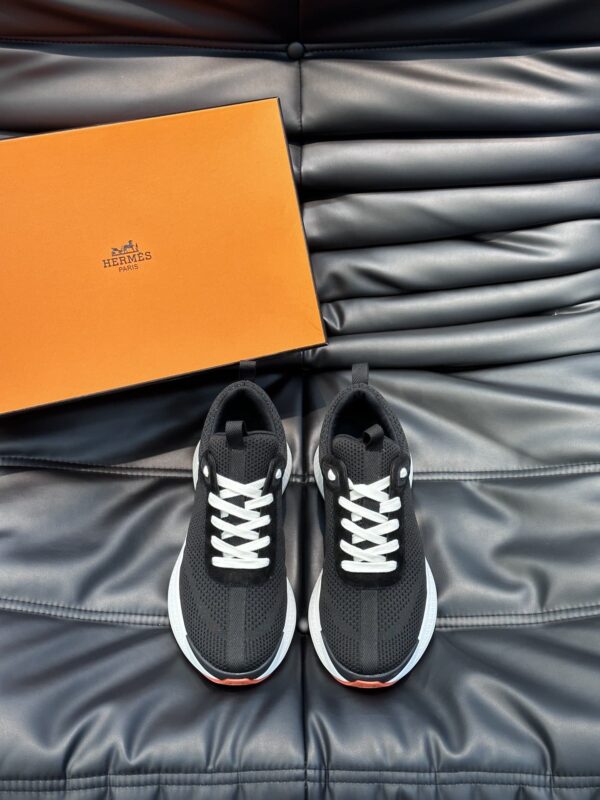 HERMES HEROS SNEAKER BLACK ORANGE H232985ZH05400 - Image 7