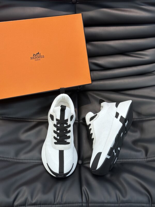 HERMES HEROS SNEAKER BLACK WHITE H232985ZH90400 - Image 9
