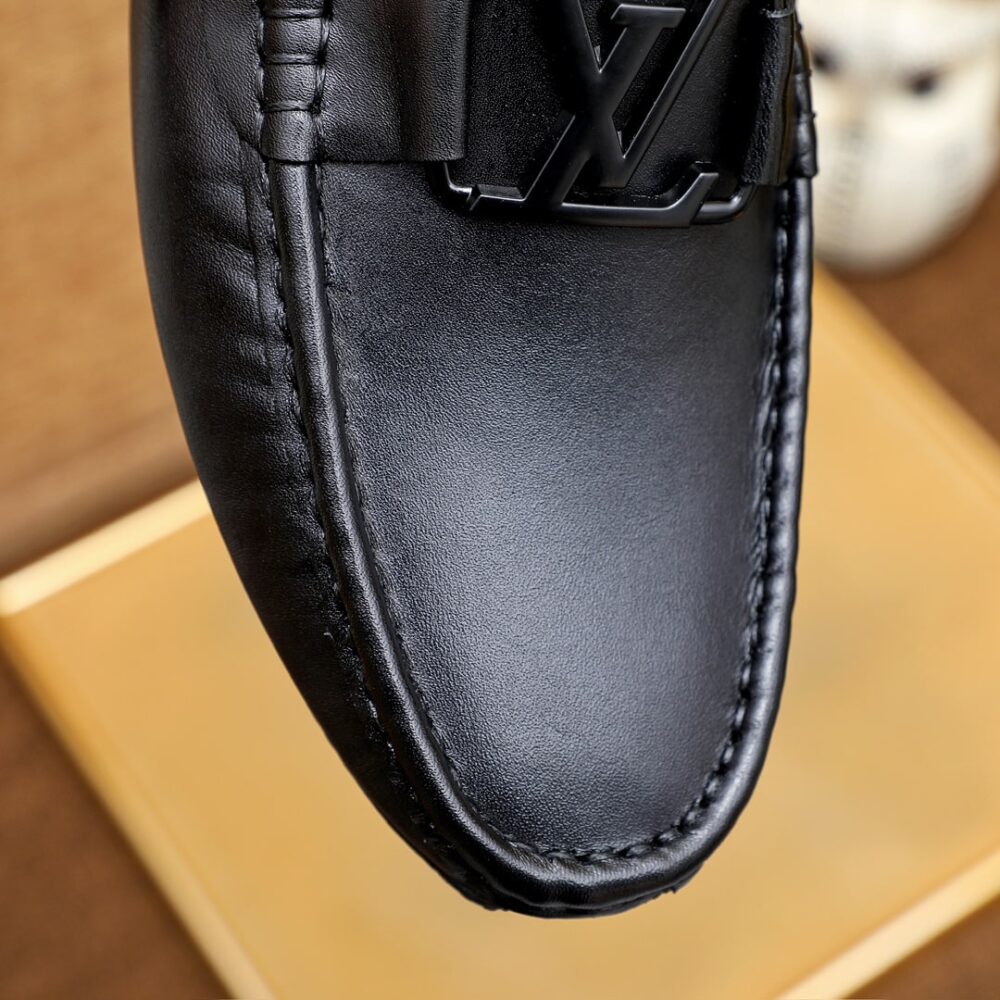 LOUIS VUITTON LOAFER MATTE LEATHER WITH LV LOGO IN BLACK - Image 6