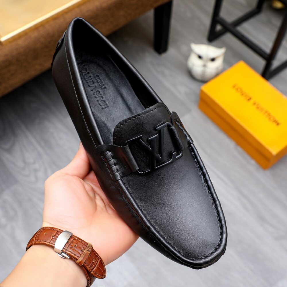 LOUIS VUITTON LOAFER MATTE LEATHER WITH LV LOGO IN BLACK - Image 3