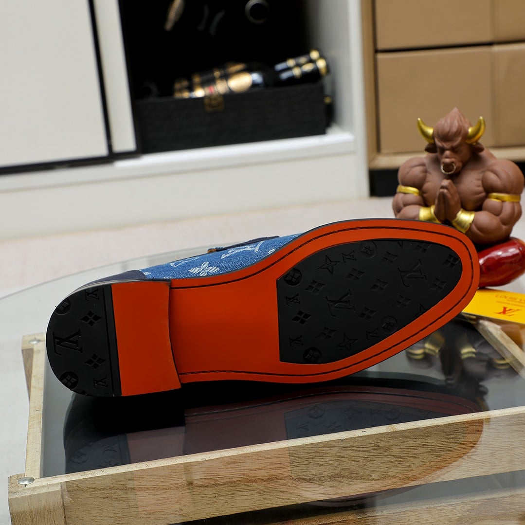 LOUIS VUITTON SOULIERS CLUB LOAFERS BLUE MONOGRAM DENIM - Image 3