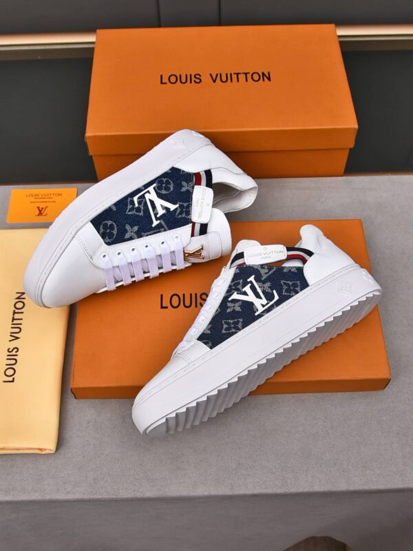 LOUIS VUITTON TRAINER WHITE DENIM - Image 3
