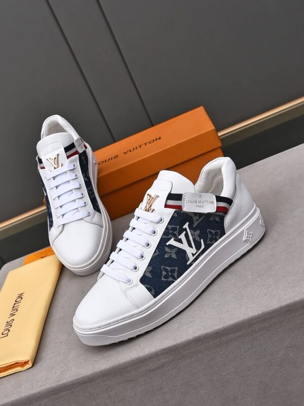 LOUIS VUITTON TRAINER WHITE DENIM - Image 5