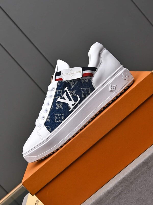 LOUIS VUITTON TRAINER WHITE DENIM - Image 6