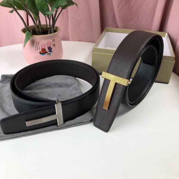 TOM FORD BLACK REVERSIBLE FULL GRAIN LEATHER BELT - Image 4