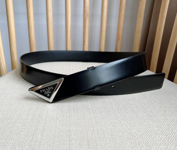 PRADA SPAZZOLATO LOGO BLACK BELTS 2CM250 ZO6 F0002 - Image 5