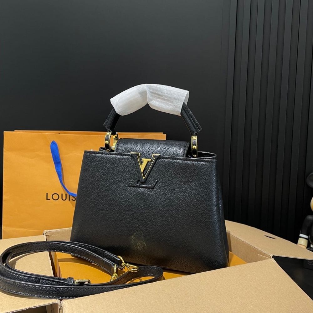 LOUIS VUITTON CAPUCINES BB BAG BLACK 27CM M94755 - Image 3