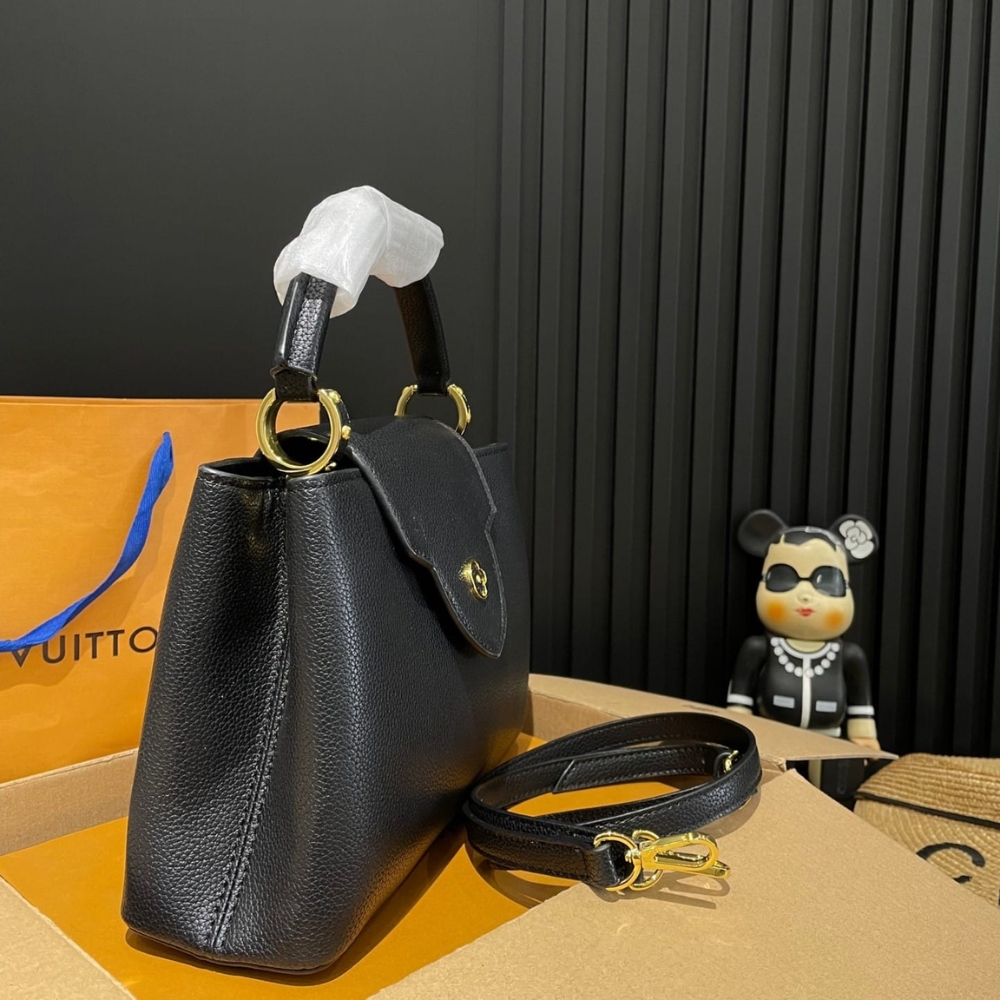 LOUIS VUITTON CAPUCINES BB BAG BLACK 27CM M94755 - Image 6