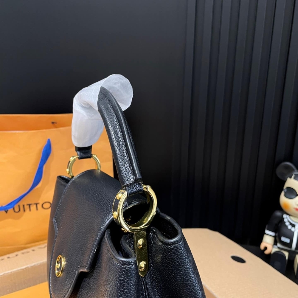 LOUIS VUITTON CAPUCINES BB BAG BLACK 27CM M94755 - Image 7