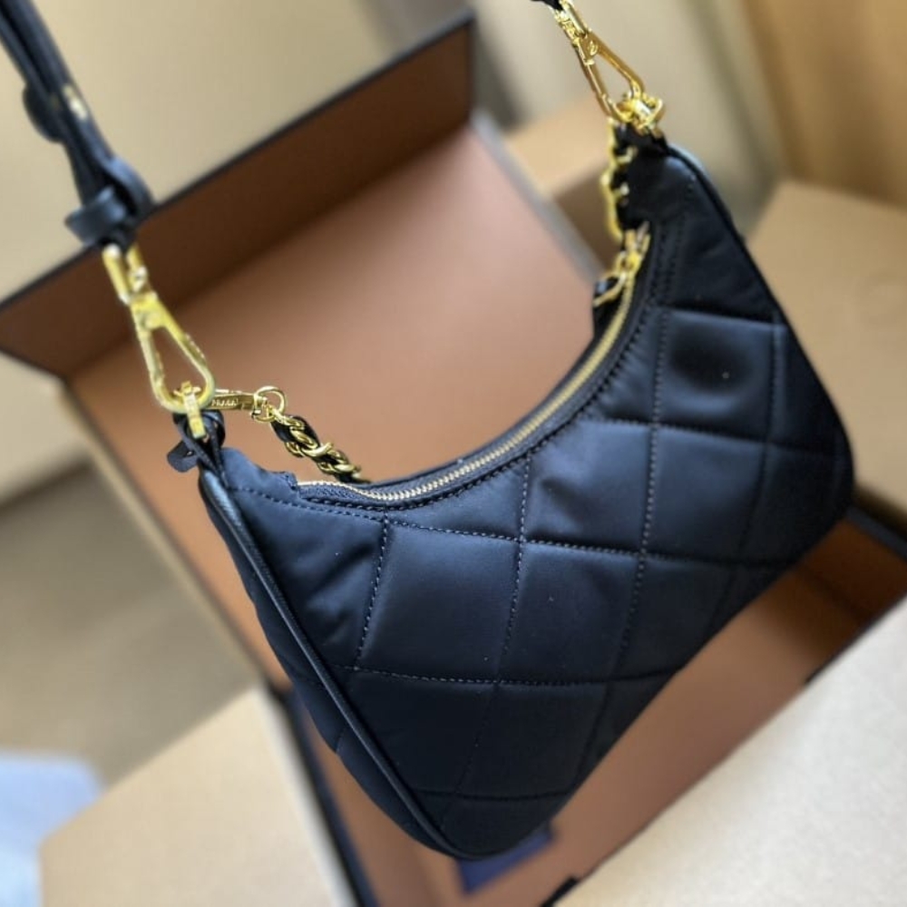 PRADA RE EDITION 1995 CHAÎNE RE NYLON MINI BAG BLACK 22CM 1BC204 2AOS F0002 V QOO - Image 6