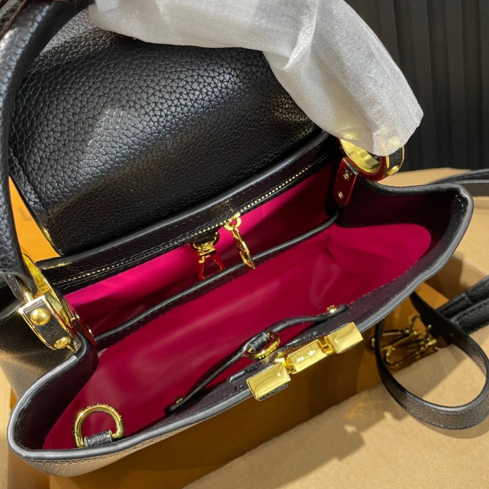 LOUIS VUITTON CAPUCINES BB BAG BLACK 27CM M94755 - Image 10