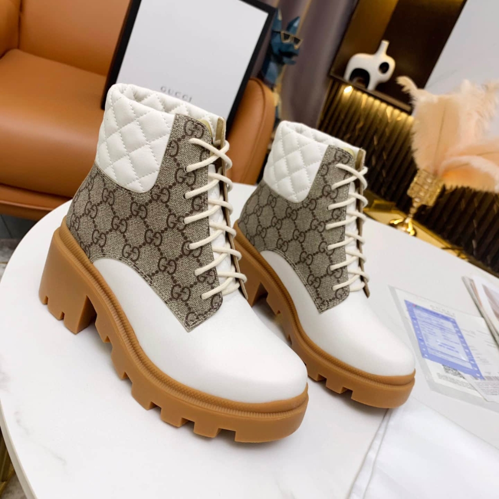 GUCCI WMNS GG ANKLE BOOT BEIGE WHITE 659691 UC810 9066 - Image 2