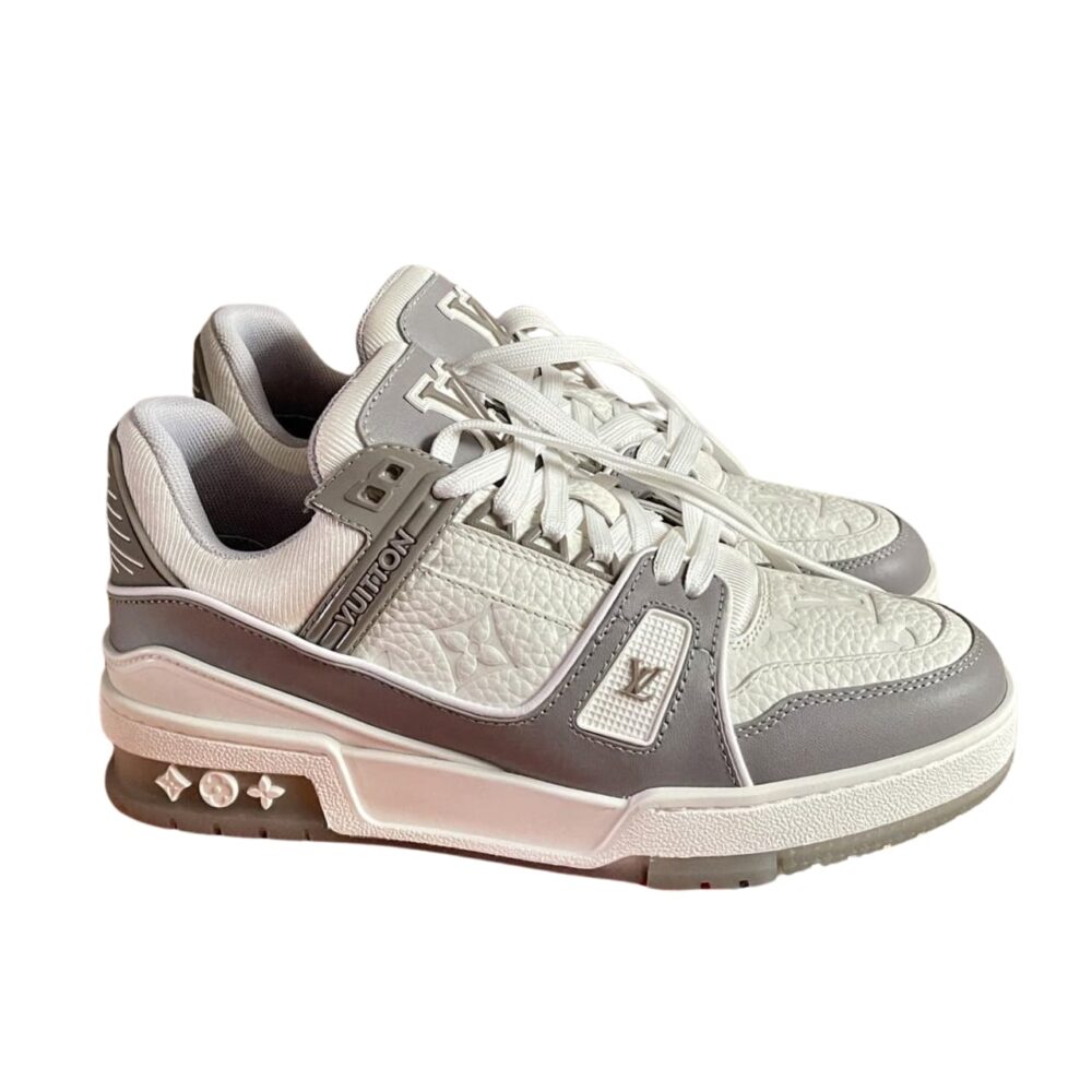LOUIS VUITTON LV TRAINER SNEAKER GREY WHITE 1A8KBA
