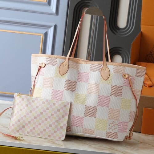 Alternative view of Louis Vuitton Neverfull MM Damier Canvas Peach 31Cm N40668