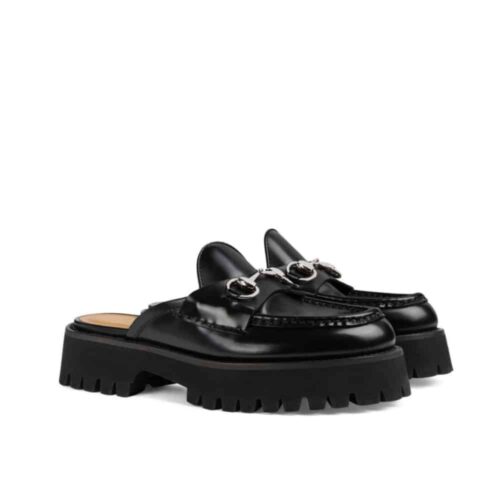 Gucci Women'S Mule With Horsebit Black 764207 Ds800 1000