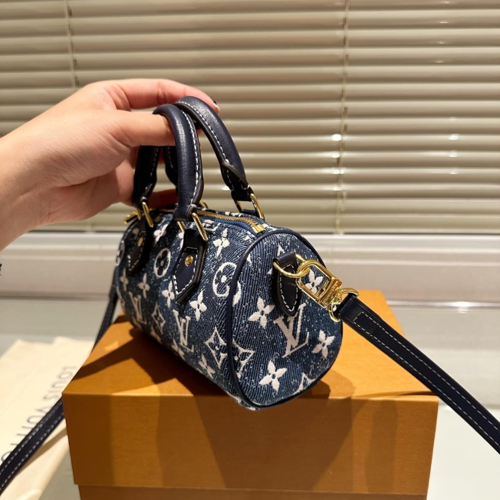 LOUIS VUITTON NANO SPEEDY DENIM BLUE 17CM M81168 - Image 7