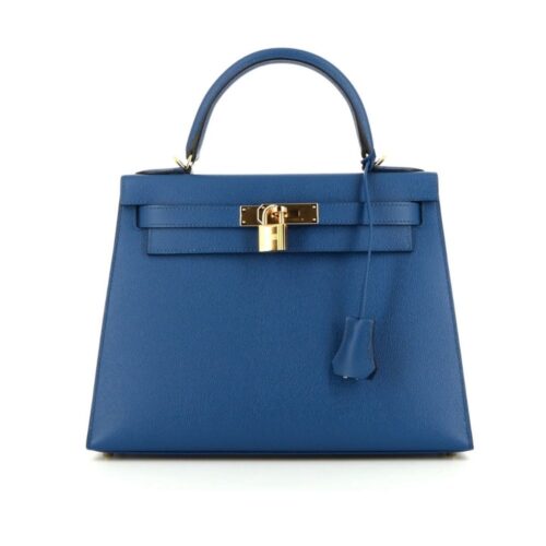 Hermès Kelly Sellier 25 Epsom Gold Hardware Dark Blue 25Cm