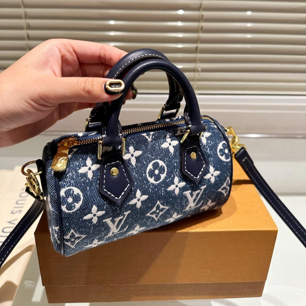 LOUIS VUITTON NANO SPEEDY DENIM BLUE 17CM M81168 - Image 4