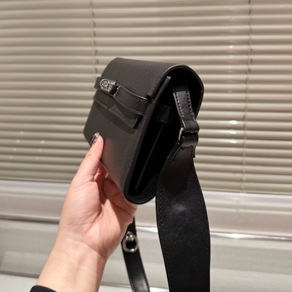 HERMES KELLY CLASSIQUE TO GO WALLET BLACK SILVER HARDWARE 19CM H080253CK89 - Image 5