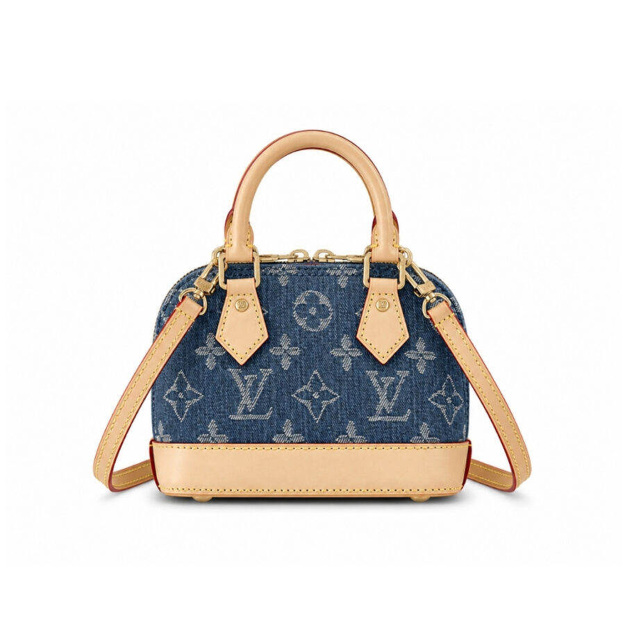 Louis Vuitton Nano Alma Monogram Canvas Denim Blue 16Cm