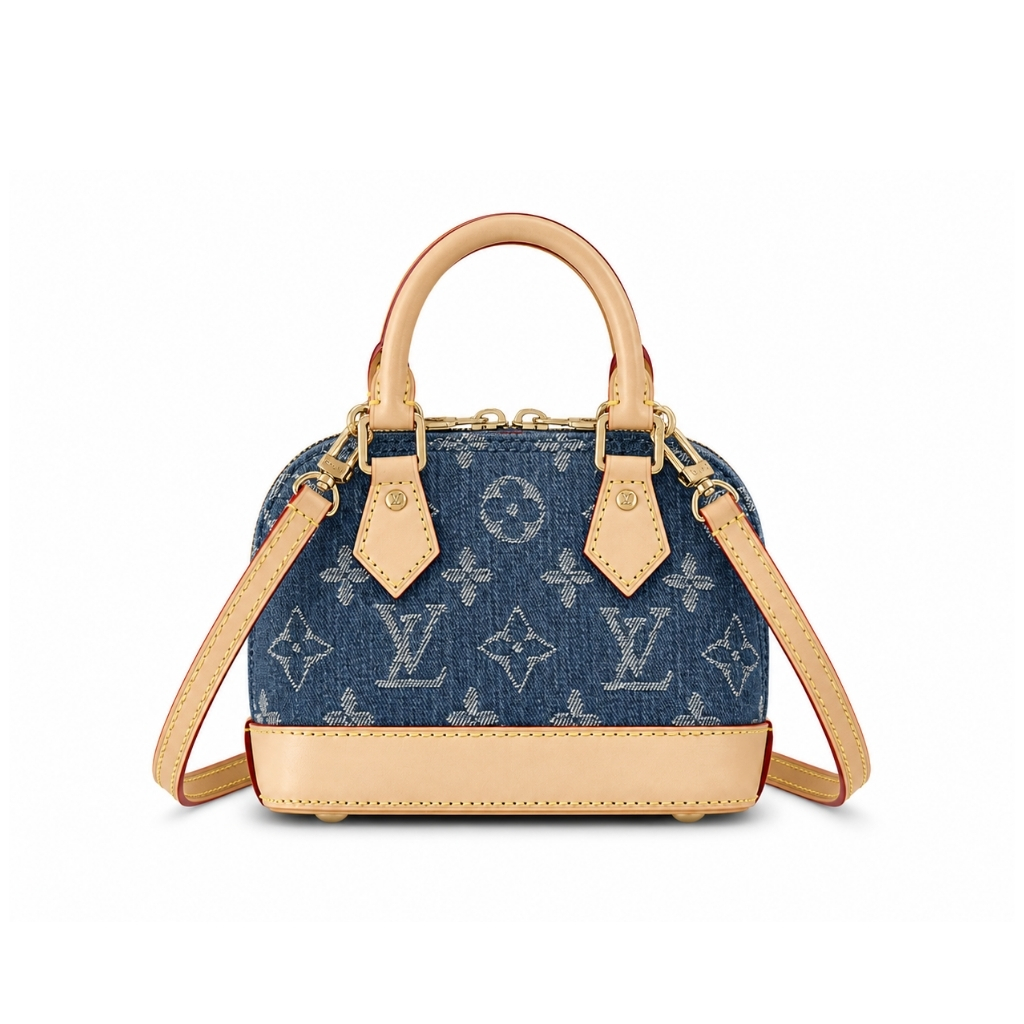 Louis Vuitton Nano Alma Monogram Canvas Denim Blue 16Cm