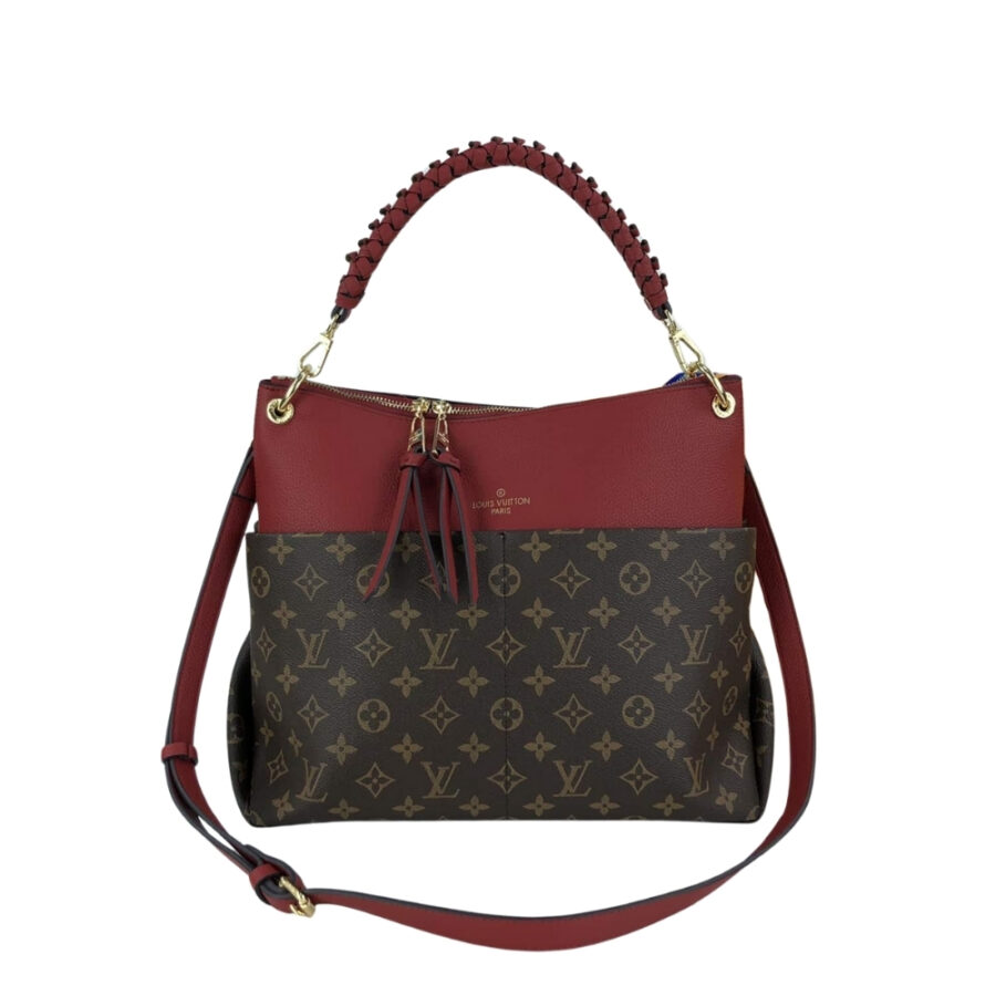 Louis Vuitton Maida Hobo Handbag Monogram Tuilerie Bezas Red 33Cm M43798