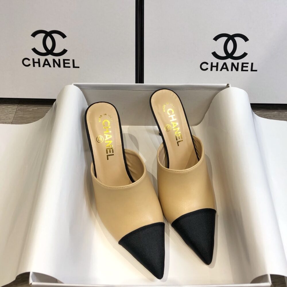 CHANEL MULES GROSGRAIN BEIGE - Image 4