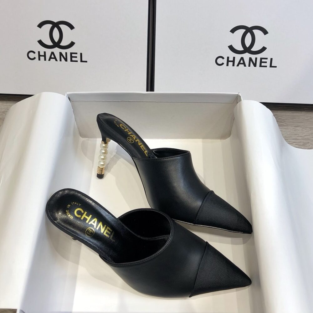 CHANEL MULES GROSGRAIN BLACK - Image 3