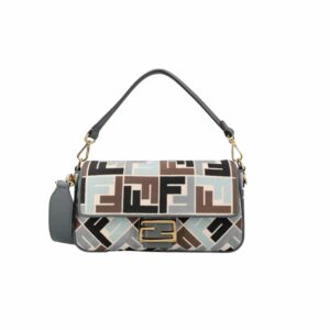 FENDI BAGUETTE FF EMBROIDERED SHOULDER BAG MULTICOLOR 26CM