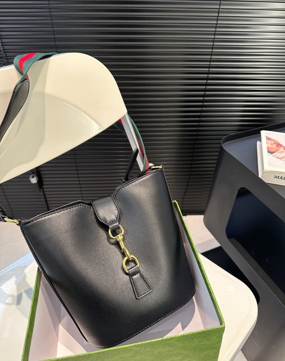 GUCCI MINI BUCKET SHOULDER BAG BLACK 19CM 782908 AADDY 1060 - Image 4