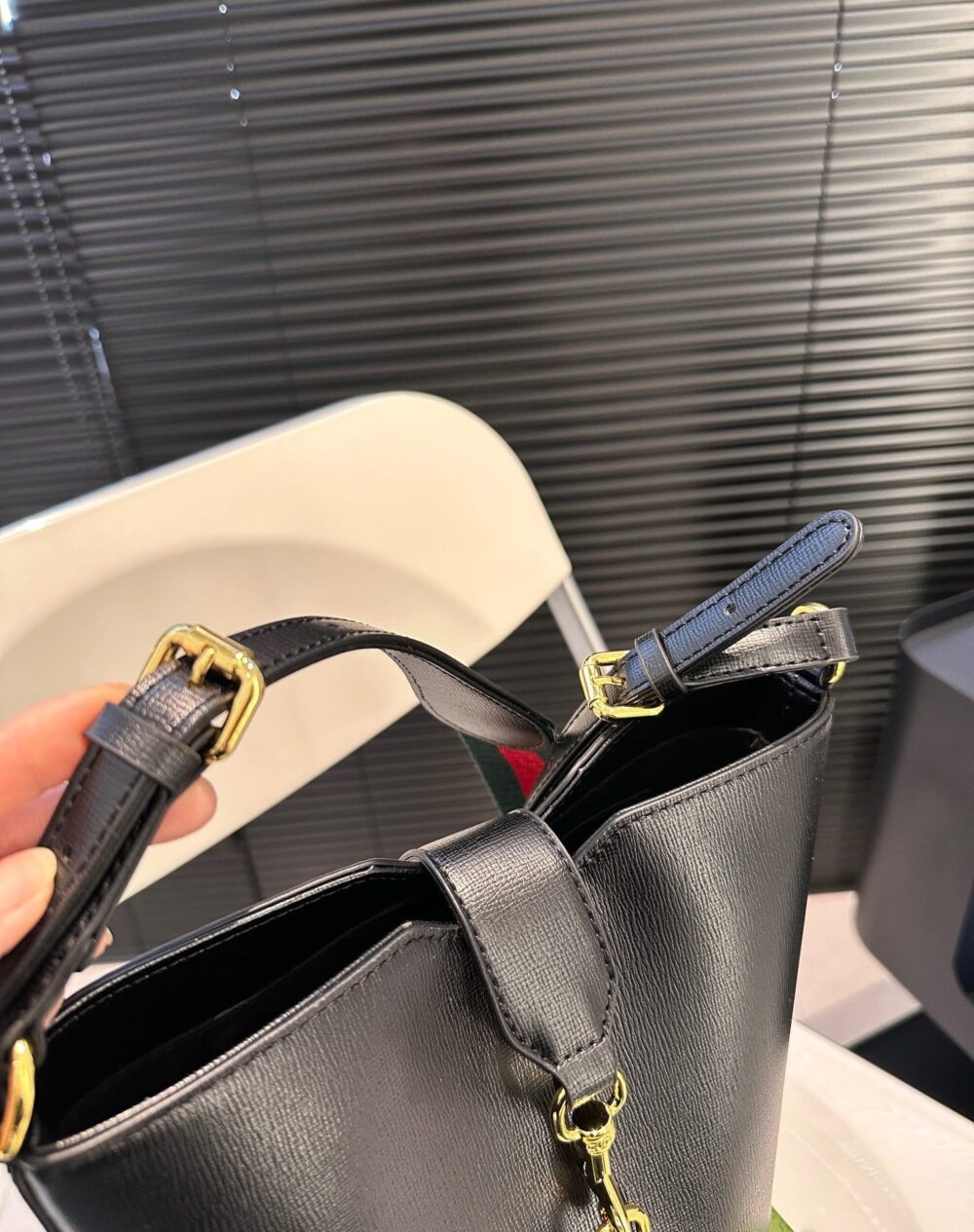 GUCCI MINI BUCKET SHOULDER BAG BLACK 19CM 782908 AADDY 1060 - Image 7